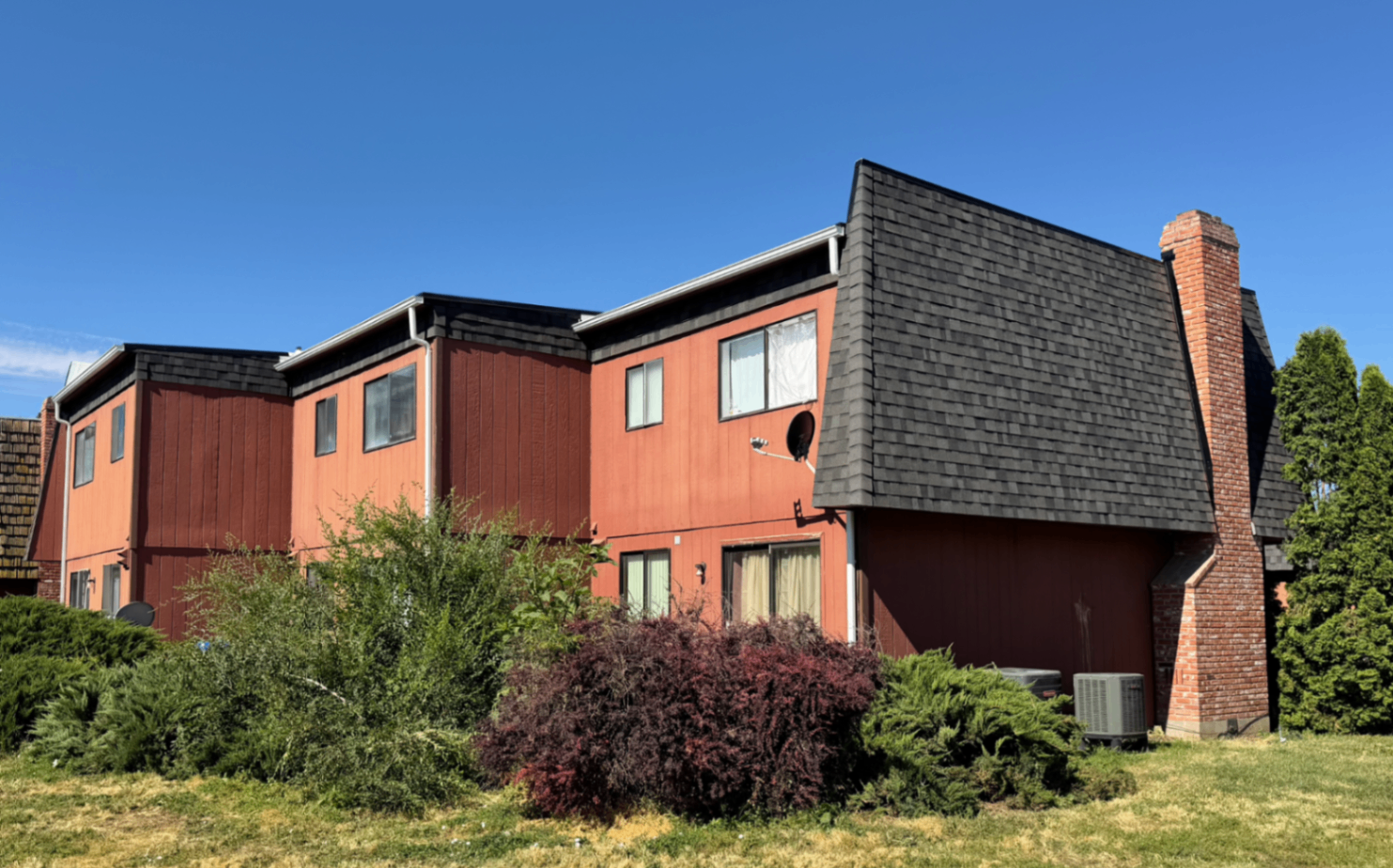 Finished multi-family residential roof completed by Piña's Roofing